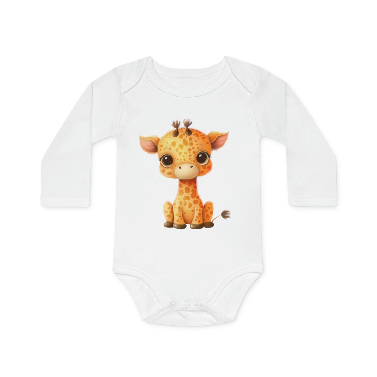 Bio-Langarm-Baby-Strampler - Giraffe