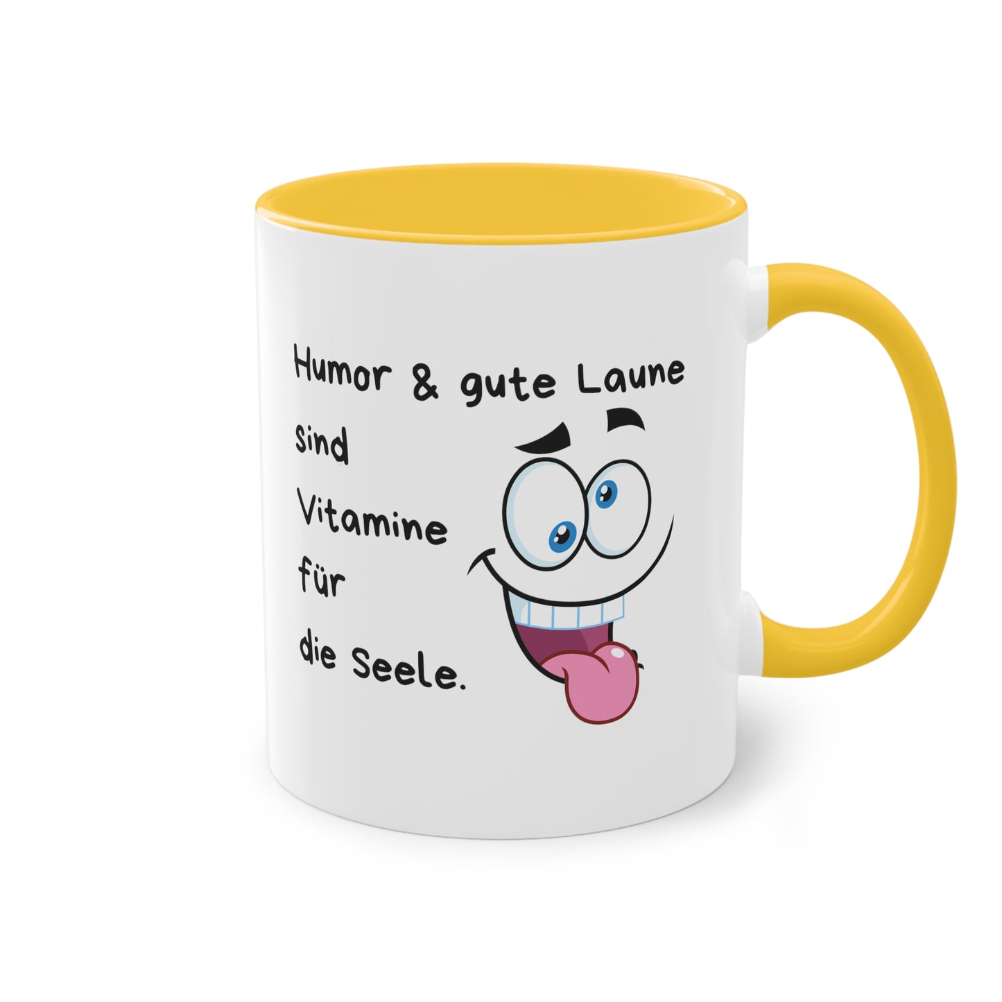 Humor & gute Laune sind Vitamine für die Seele - Zwei-Ton-Kaffeetasse