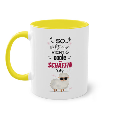 So sieht eine richtig coole Schäffin aus - Zwei-Ton-Tasse