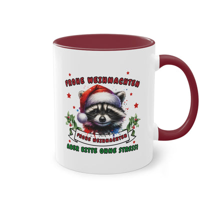 Frohe Weihnachten! Aber bitte ohne Stress! - Zwei-Ton-Kaffeetasse