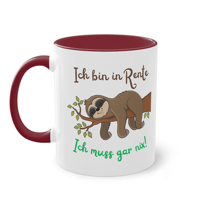 Ich bin in Rente, ich muss gar nix - Zwei-Ton-Kaffeetasse