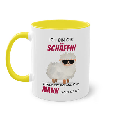 Ich bin die Schäffin zumindest solange mein Mann nicht da ist! - Zwei-Ton-Tasse