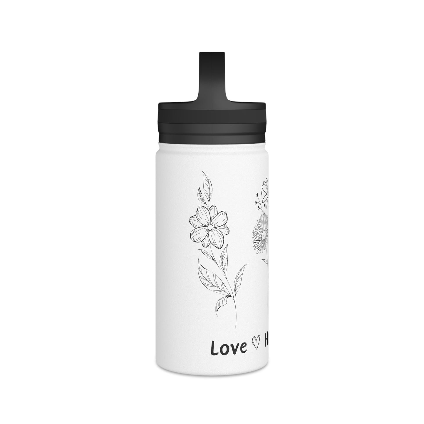 Love, Hope, Faith - Edelstahl-Wasserflasche