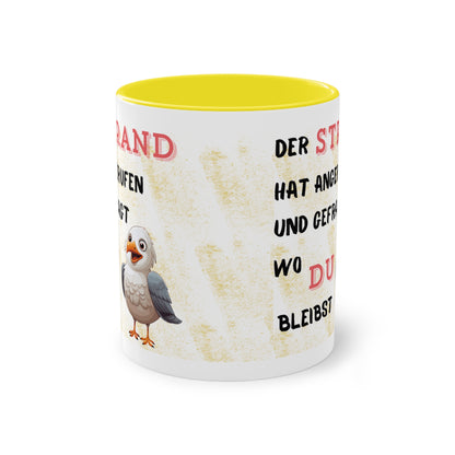 Der Strand hat angerufen und gefragt, wo Du bleibst - Zwei-Ton-Kaffeetasse