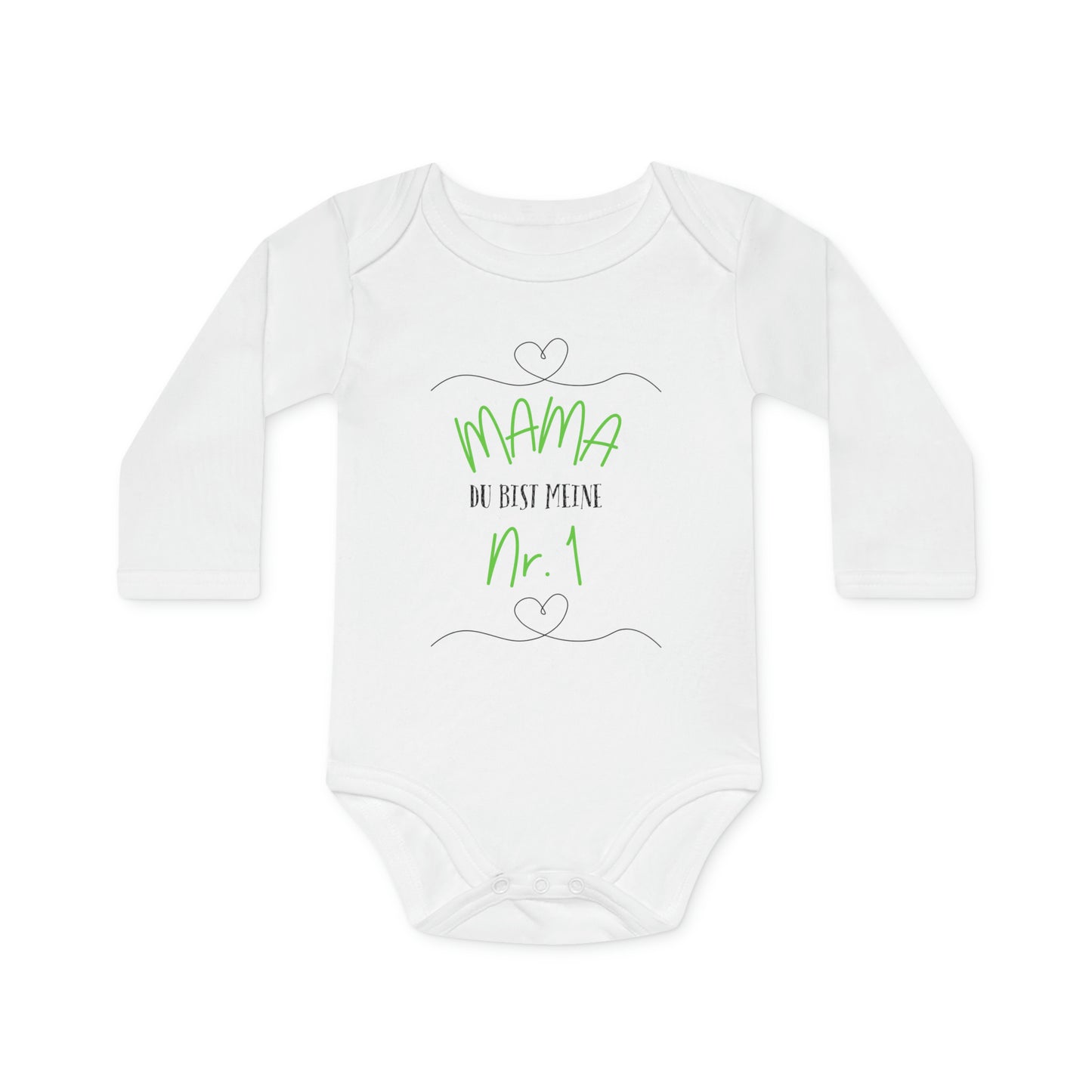 Organic long sleeve baby romper - Mom is my number 1 (variant 2)