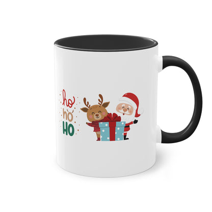 Ho ho ho Rentier und Santa  (2) - Zwei-Ton-Kaffeetasse