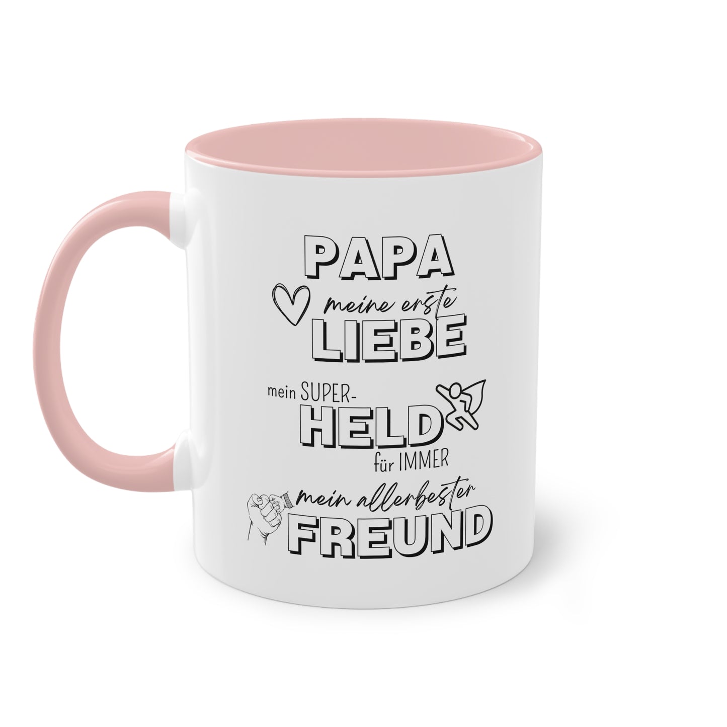 Papa, Liebe, Held, Freund - Zwei-Ton-Tasse