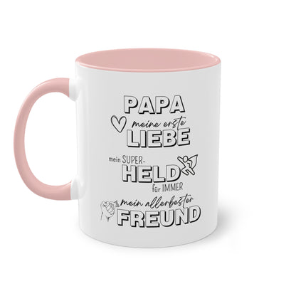 Papa, Liebe, Held, Freund - Zwei-Ton-Tasse