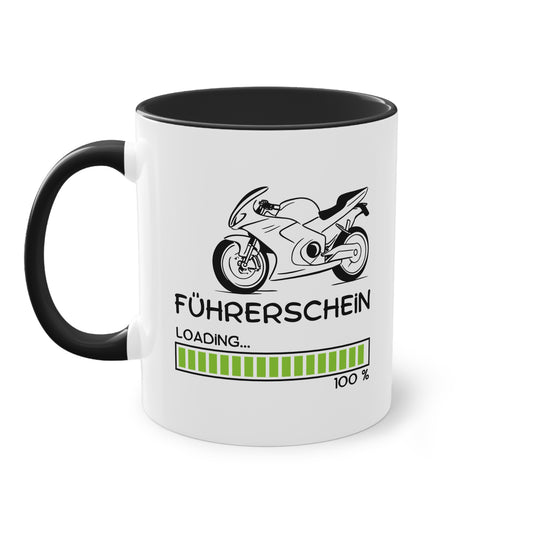 Motorrad Führerschein loading - Zwei-Ton-Tasse