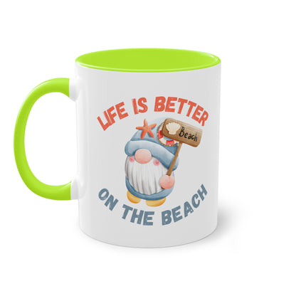 Life is better on the beach - Zwei-Ton-Kaffeetasse