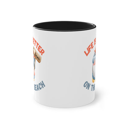 Life is better on the beach - Zwei-Ton-Kaffeetasse