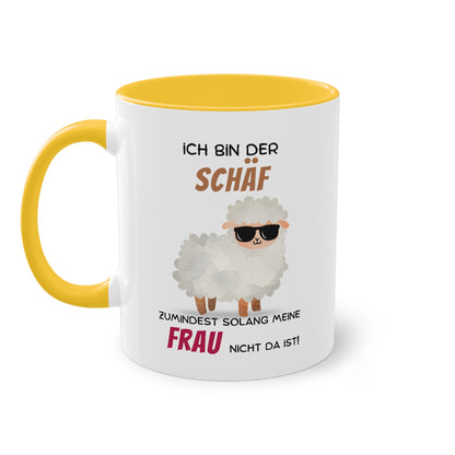 Ich bin der Schäf zumindest solange meine Frau nicht da ist - Zwei-Ton-Tasse
