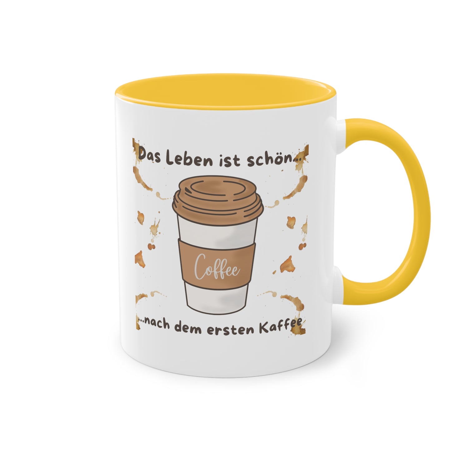 Das Leben ist schön, nach dem ersten Kaffee - Zwei-Ton-Kaffeetasse