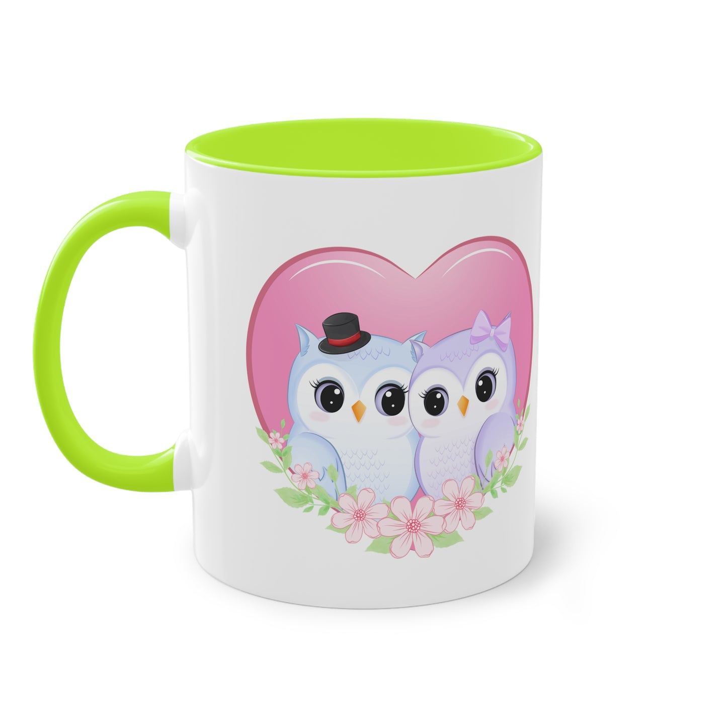 Eulen Valentinstag - Zwei-Ton-Tasse