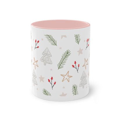 Weihnachtsmuster  - Zwei-Ton-Kaffeetasse