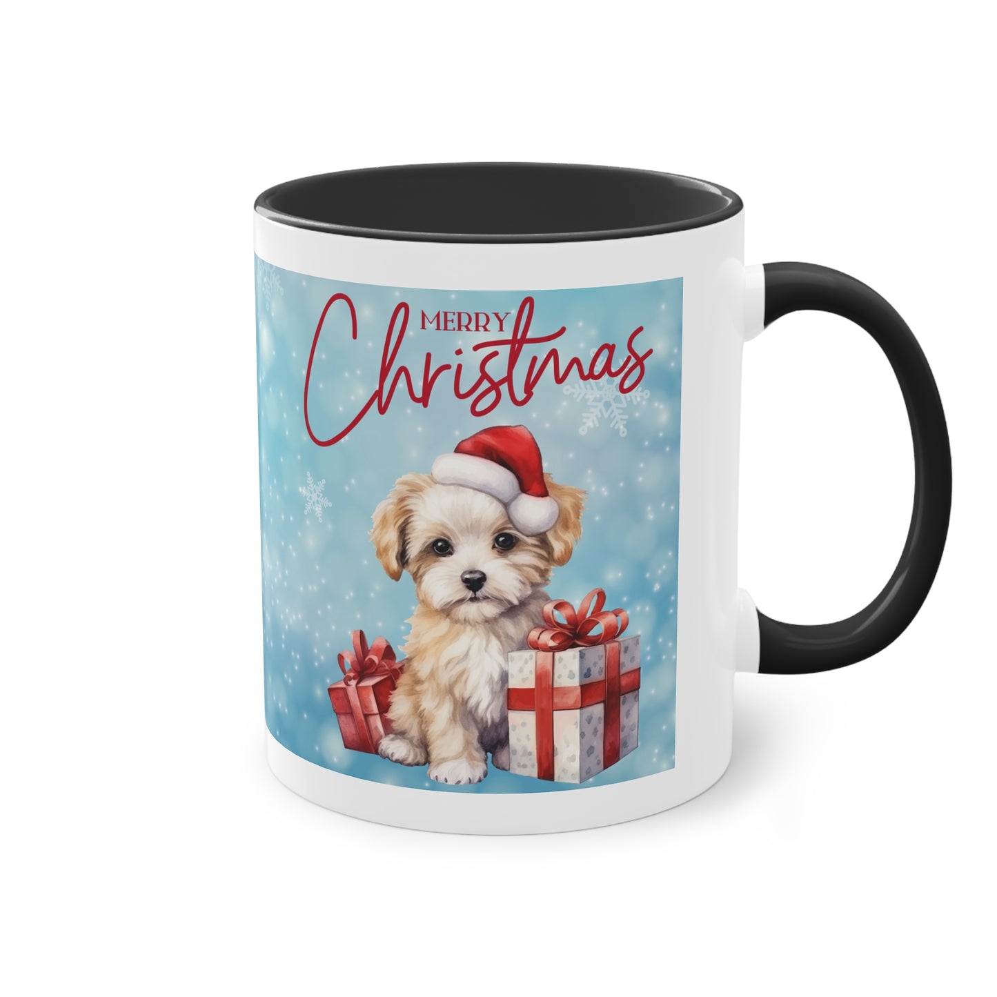 Hund Merry Christmas (1) - Zwei-Ton-Kaffeetasse