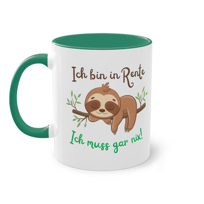 Ich bin in Rente, ich muss gar nix (2) - Zwei-Ton-Kaffeetasse