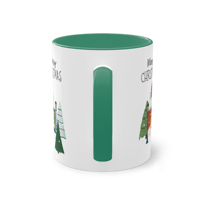 Merry Christmas Landschaft - Zwei-Ton-Kaffeetasse