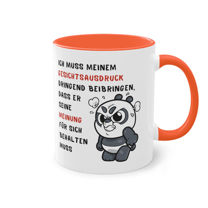 Ich muss meinem Gesichtsausdruck dringend beibringen - Zwei-Ton-Kaffeetasse