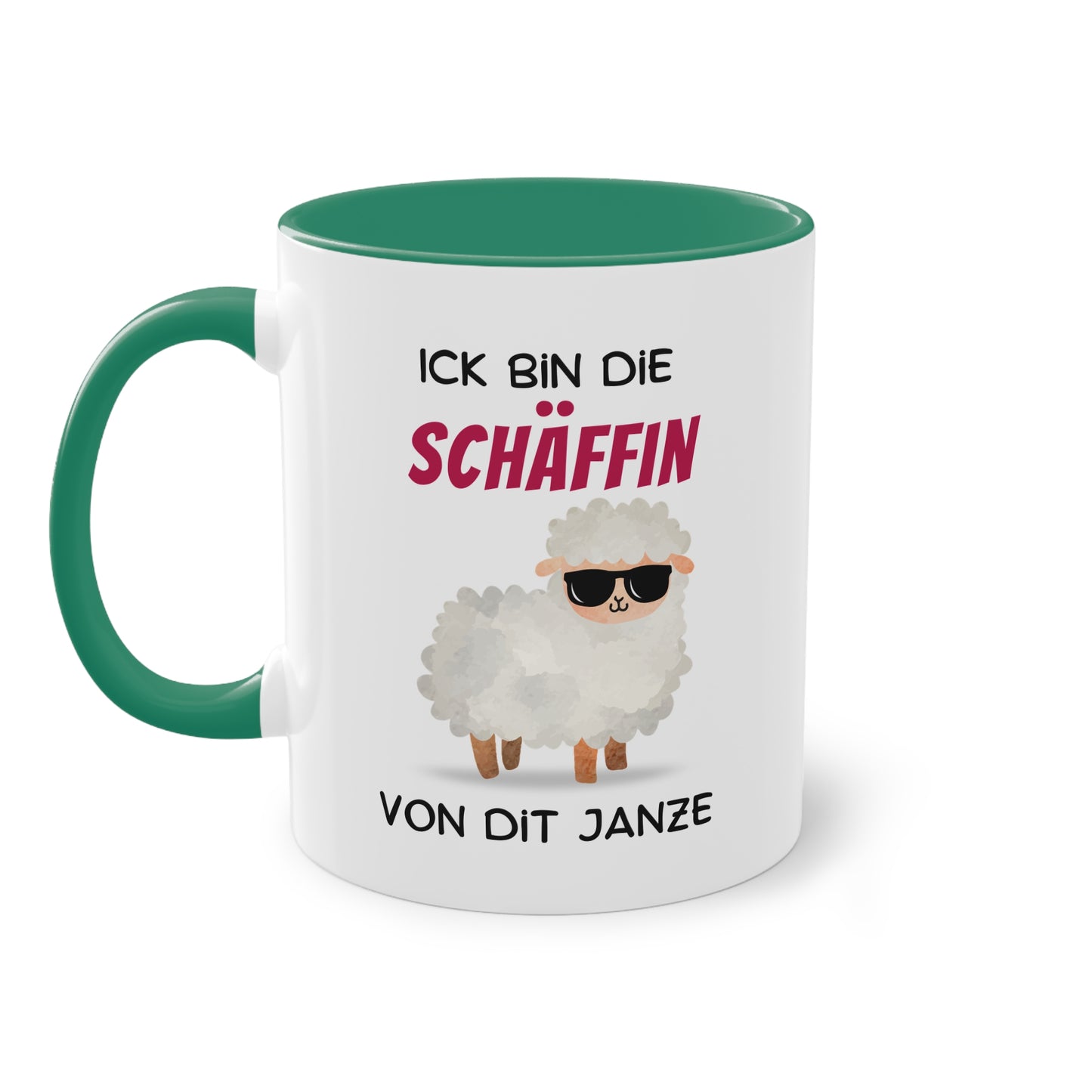 Ick bin die Schäffin von dit Janze - Zwei-Ton-Tasse