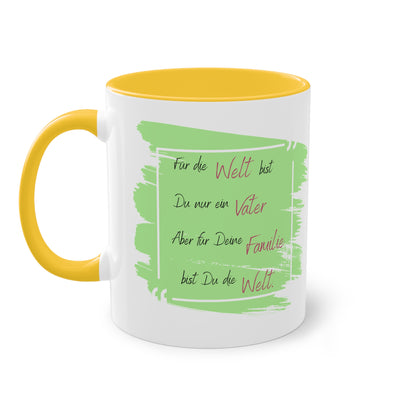 To the world you are just a father but to your family - two tone coffee mug