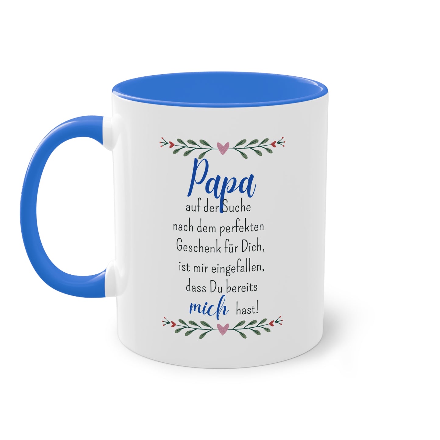 Papa auf der Suche nach dem perfekten Geschenk... - Zwei-Ton-Tasse