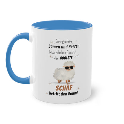 Sehr geehrte Damen und Herren bitte erheben Sie sich der coolste Schäf betritt den Raum! - Zwei-Ton-Tasse