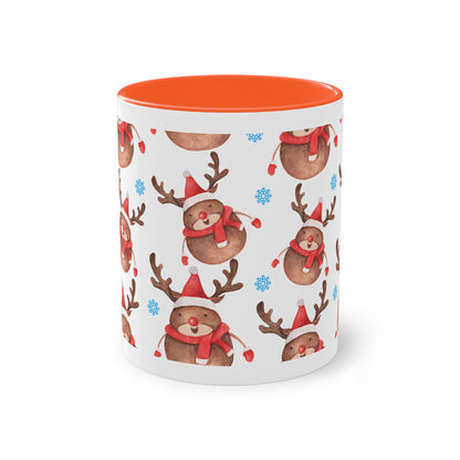 weihnachtliche Rentiere - Zwei-Ton-Kaffeetasse