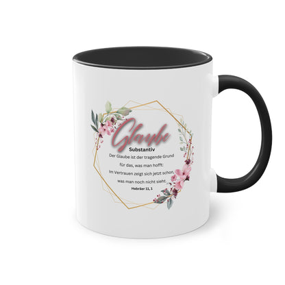 Glaube Substantiv (rosa) - Zwei-Ton-Kaffeetasse