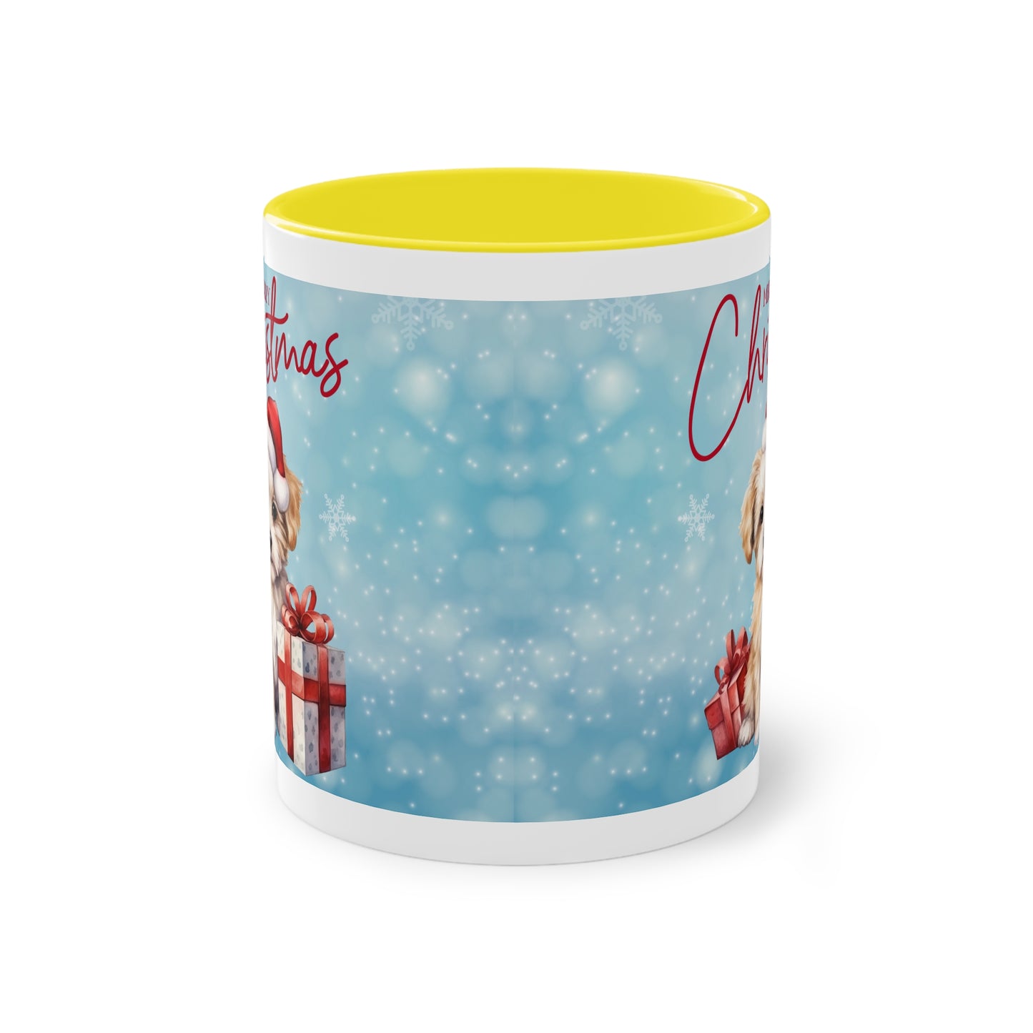 Hund Merry Christmas (1) - Zwei-Ton-Kaffeetasse