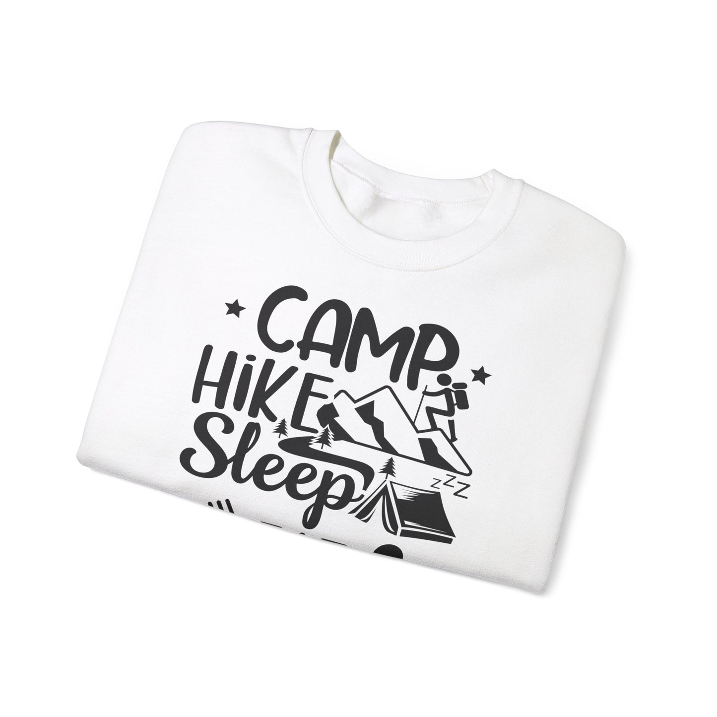 Unisex Sweatshirt - Camp, Hike, Sleep, Eat, Repeat (Zelte, wandere, schlafe, esse, wiederhole)