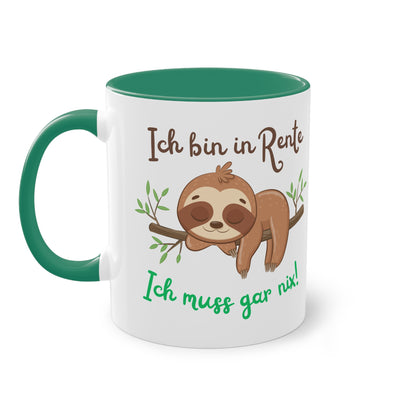Ich bin in Rente. Ich muss gar nichts! - Zwei-Ton-Tasse