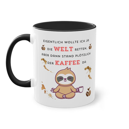 Eigentlich wollte ich die Welt retten - Zwei-Ton-Kaffeetasse