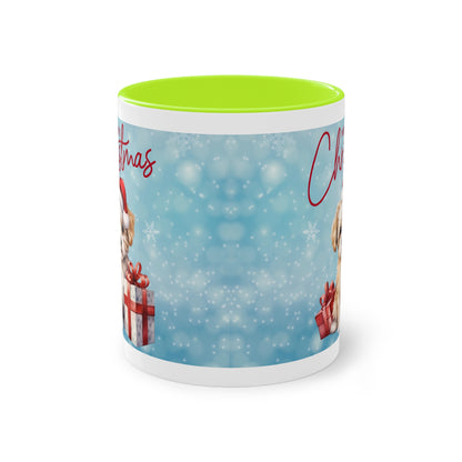 Hund Merry Christmas (1) - Zwei-Ton-Kaffeetasse