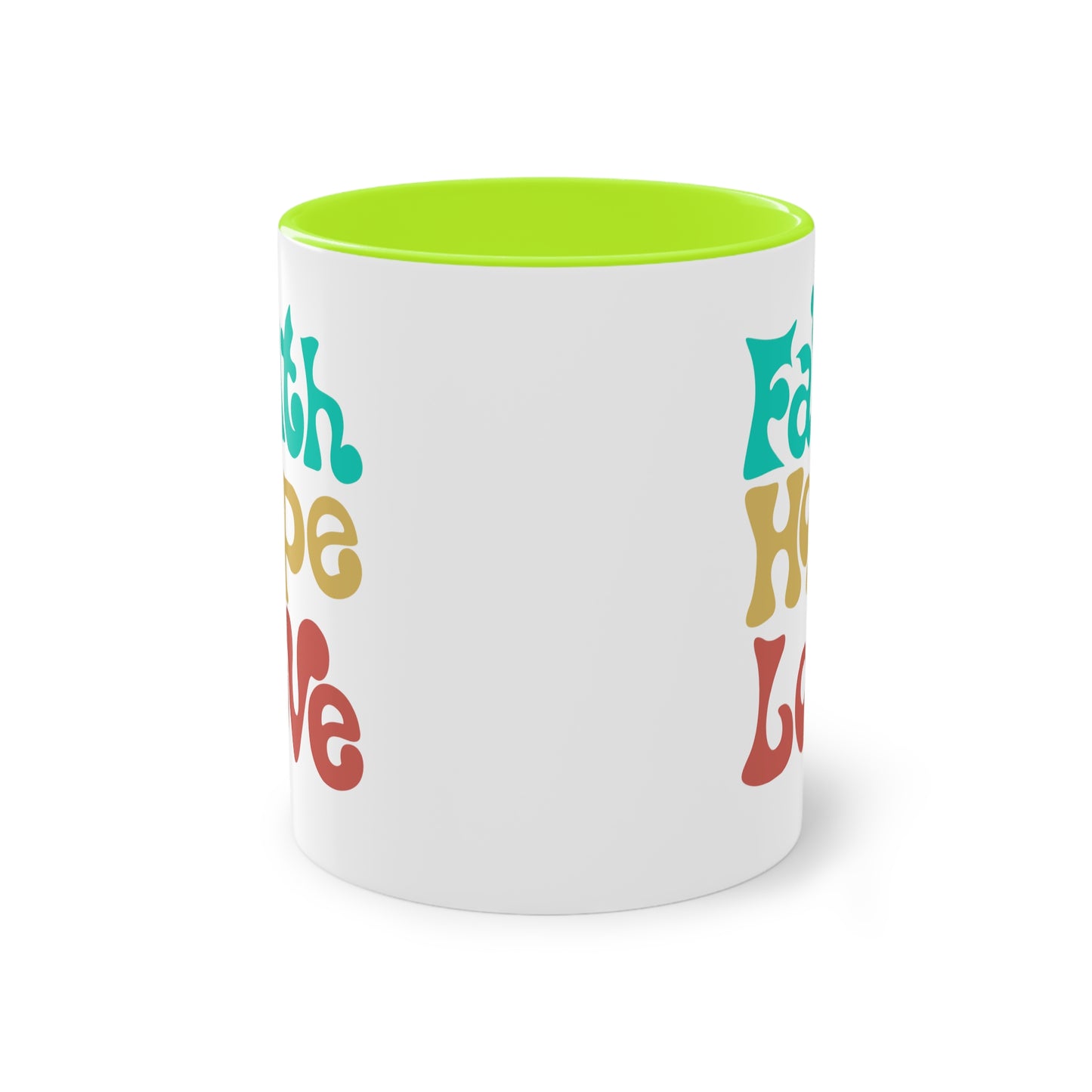 Faith, Hope, Love - Zwei-Ton-Kaffeetasse