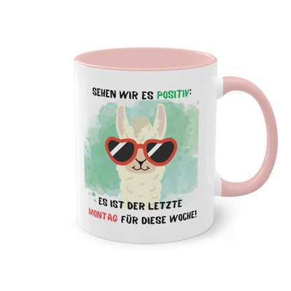 Sehen wir es positiv. Es ist der letzte Montag für diese Woche - Zwei-Ton-Kaffeetasse