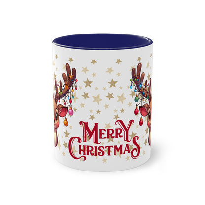 Merry Christmas Rentier - Zwei-Ton-Kaffeetasse