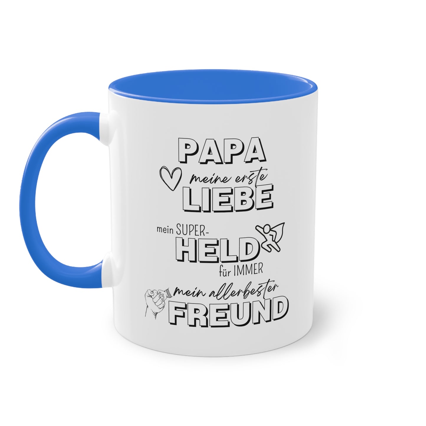 Papa, Liebe, Held, Freund - Zwei-Ton-Tasse