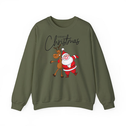 Merry Christmas Rentier und Santa  - Unisex Sweatshirt