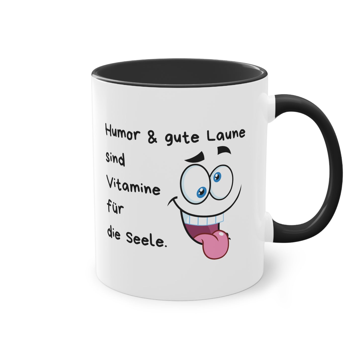 Humor & gute Laune sind Vitamine für die Seele - Zwei-Ton-Kaffeetasse