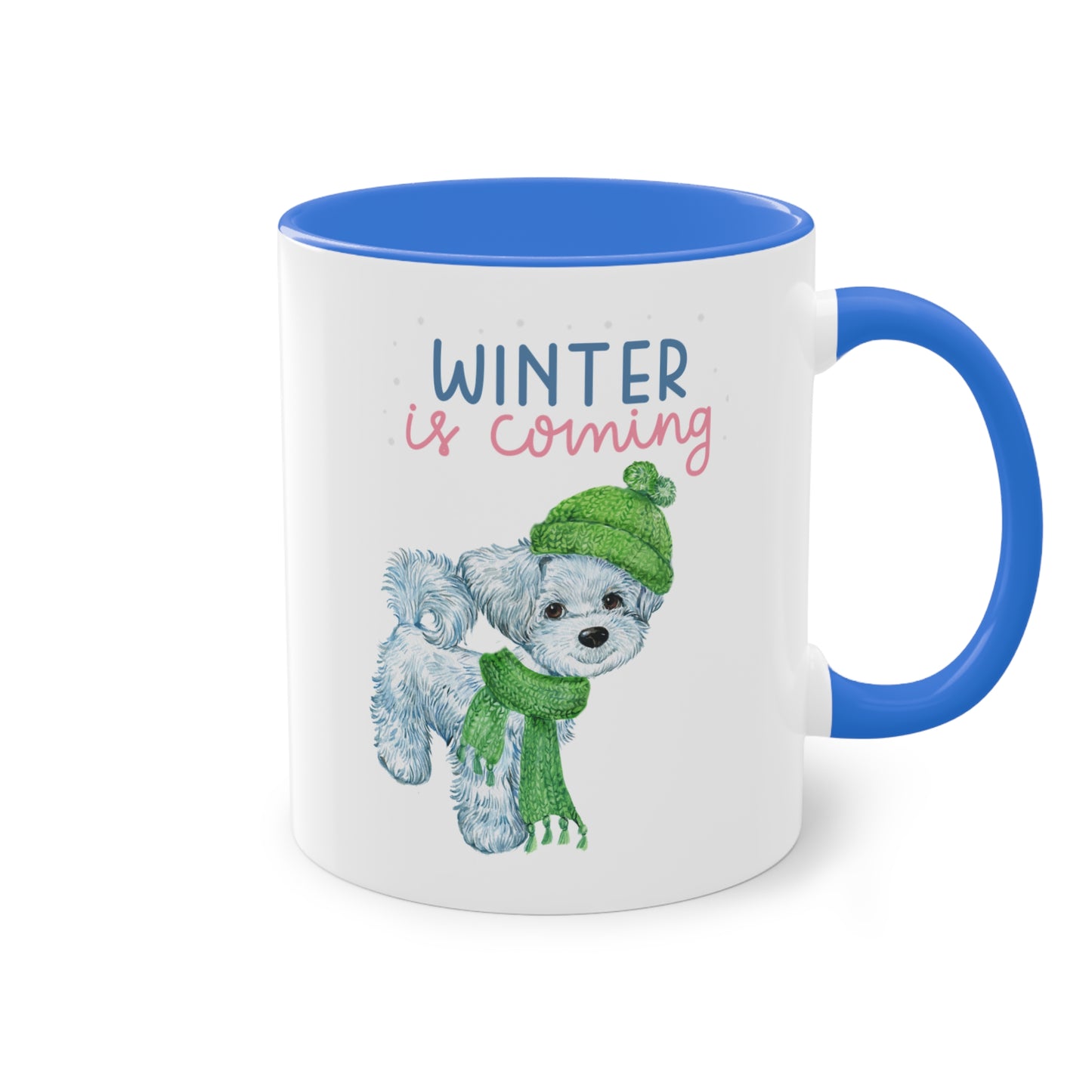 Winter is coming kleiner Hund - Zwei-Ton-Kaffeetasse