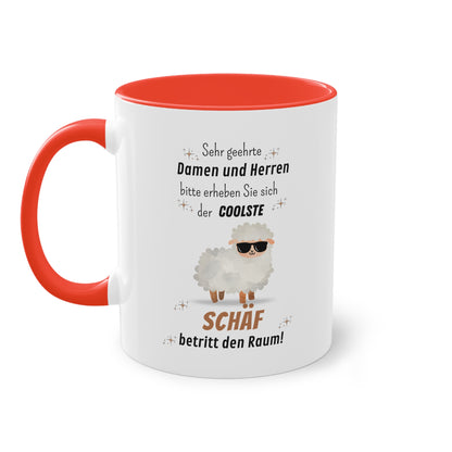 Sehr geehrte Damen und Herren bitte erheben Sie sich der coolste Schäf betritt den Raum! - Zwei-Ton-Tasse
