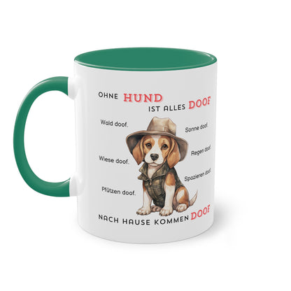 Ohne Hund ist alles doof - Zwei-Ton-Kaffeetasse