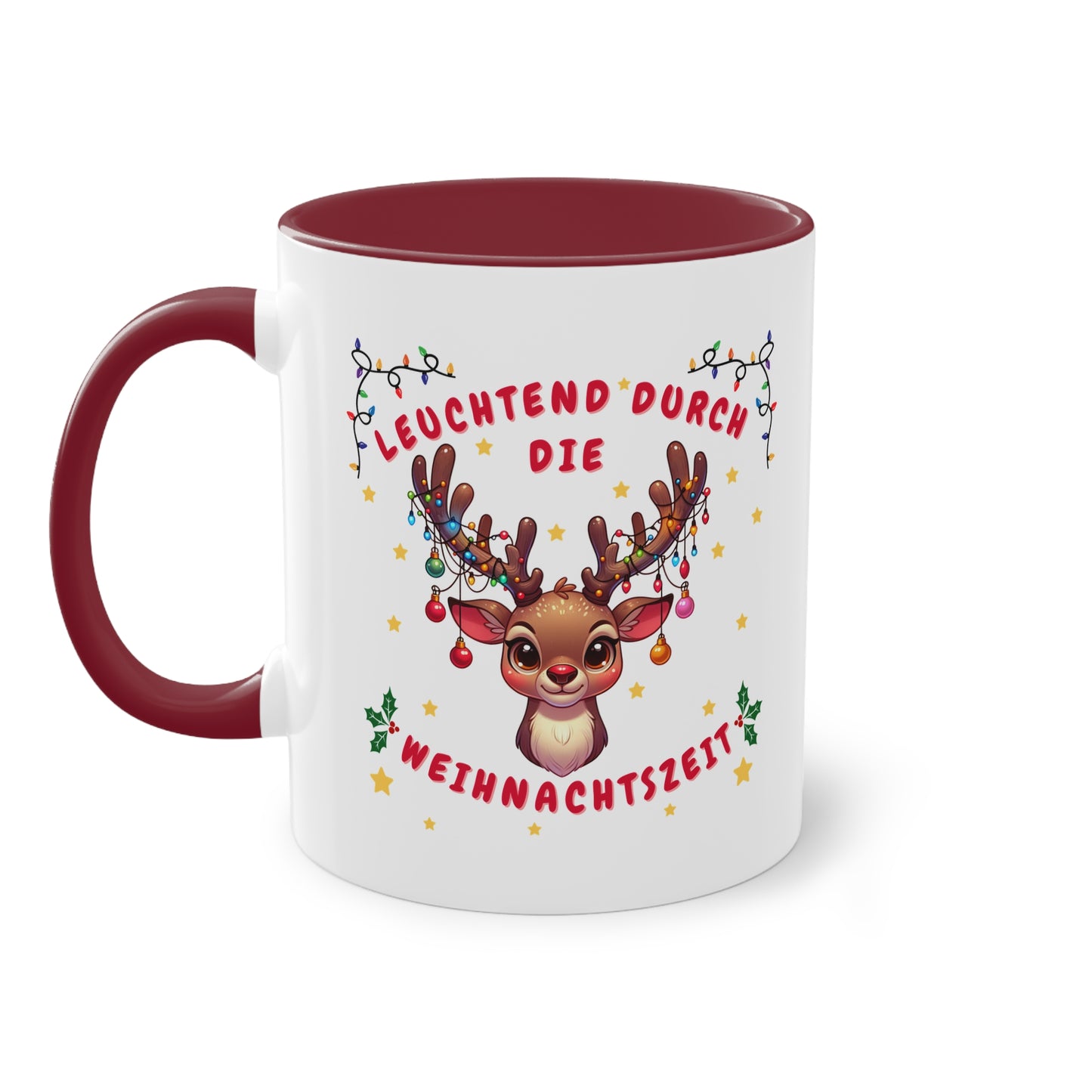 Leuchtend durch die Weihnachtszeit - Zwei-Ton-Kaffeetasse