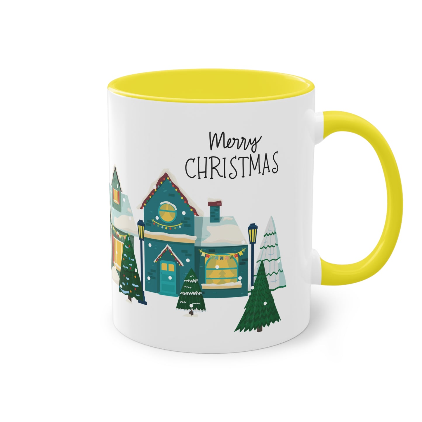 Merry Christmas Landschaft - Zwei-Ton-Kaffeetasse