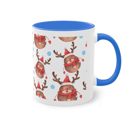 weihnachtliche Rentiere - Zwei-Ton-Kaffeetasse