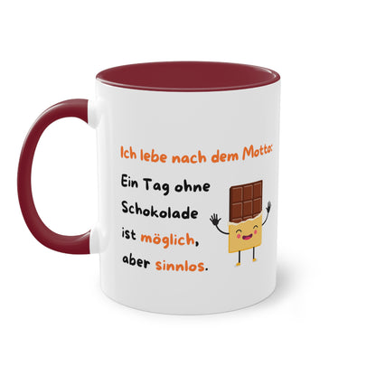 Ich lebe nach dem Motto  - Zwei-Ton-Kaffeetasse