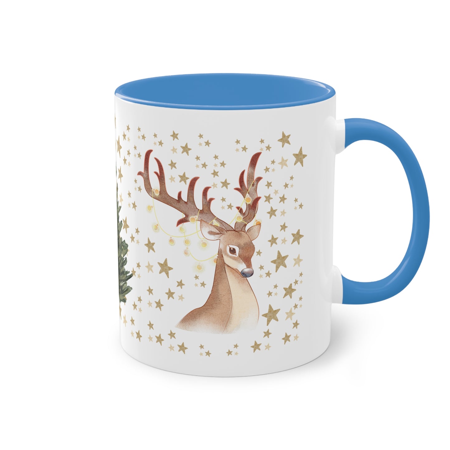 weihnachtliche Rentiere - Zwei-Ton-Kaffeetasse