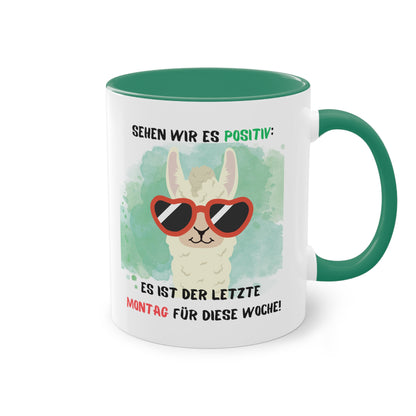 Sehen wir es positiv. Es ist der letzte Montag für diese Woche - Zwei-Ton-Kaffeetasse