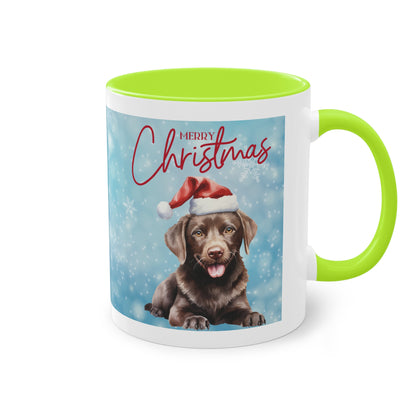 Hund Merry Christmas (2) - Zwei-Ton-Kaffeetasse